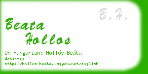 beata hollos business card
