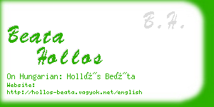 beata hollos business card